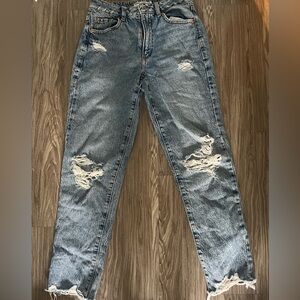 Garage High Rise Distressed Blue Jeans